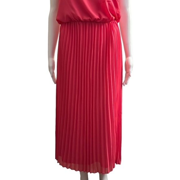 Sam Edelman Women's Size 2 Pleated Maxi Sleeveless Pretty Pink Chiffon Dress NEW - Picture 9 of 16
